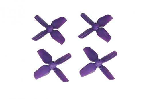 HQ Micro Whoop Vierblatt Propeller 1,6x1,6x4 (40mm) 2xCW und 2xCCW für 1mm Welle in violett