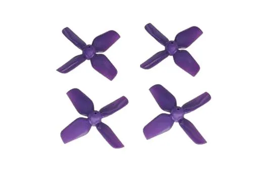 HQ Micro Whoop Vierblatt Propeller 1,6x1,6x4 (40mm) 2xCW und 2xCCW für 1,5mm Welle in violett