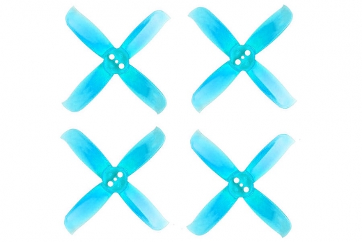 Gemfan Hulkie 4 Blatt Propeller 2 Zoll 2036 / 2X3,6X4 für 1,5mm Welle je 4xCW und 4xCCW in blau transparent