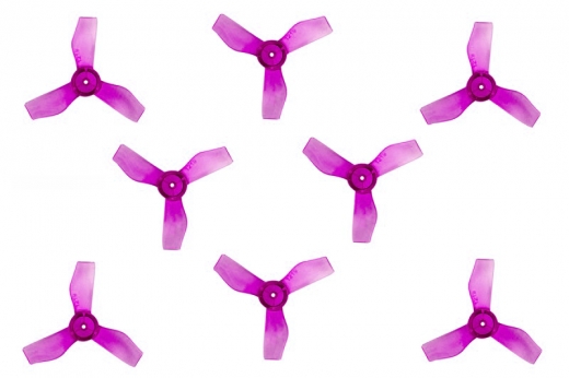 Gemfan 3 Blatt Propeller 1,2 Zoll 1219 / 1,2x1,9x3 31mm 1mm Welle je 4x CW und 4 x CCW in violet transparent