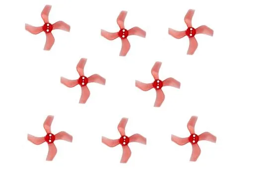 Gemfan 4Blatt Propeller in rot transparent 1,6 Zoll 1636 / 1,6x3,6x4 40mm 1mm Welle 4xCW und 4xCCW