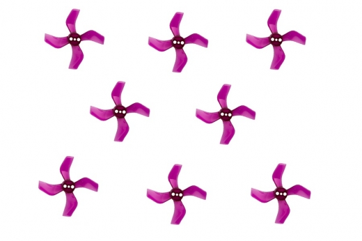 Gemfan 4Blatt Propeller in violet transparent 1,6 Zoll 1636 / 1,6x3,6x4 40mm 1,5mm Welle 4xCW und 4xCCW