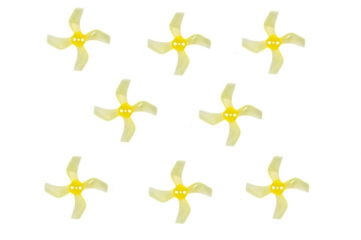 Gemfan 4 Blatt Propeller 1,6 Zoll 1636 / 1,6x3,6x4 40mm 1,5mm Welle je 4x CW und 4 x CCW in gelb transparent