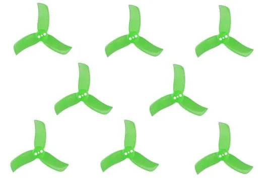 Gemfan Hulkie 3Blatt Propeller in grün transparent 2 Zoll 2040 / 2X4X3 für 1,5mm Welle je 4xCW und 4xCCW