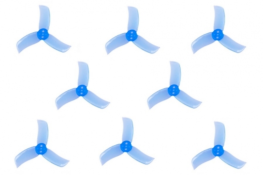 Gemfan Hulkie 3 Blatt Propeller 2 Zoll 2040 / 2X4X3 für 1,5mm Welle je 4x CW und 4x CCW in blau transparent