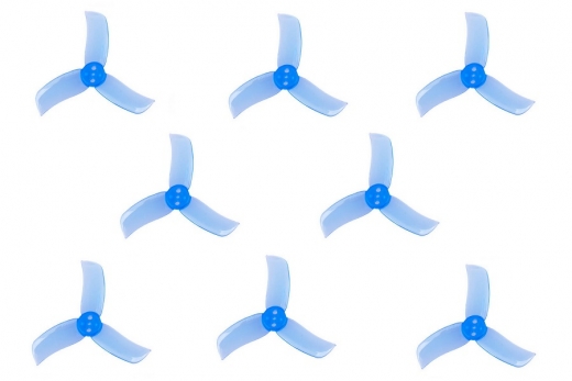 Gemfan Hulkie 3Blatt Propeller in blau transparent 2 Zoll 2040 / 2X4X3 für 1,5mm Welle je 4xCW und 4xCCW