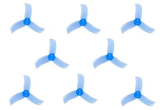 Gemfan Hulkie 3Blatt Propeller in blau transparent 2 Zoll 2040 / 2X4X3 für 1,5mm Welle je 4xCW und 4xCCW