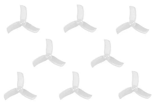 Gemfan Hulkie 3Blatt Propeller in transparent 2 Zoll 2040 / 2X4X3 für 1,5mm Welle je 4xCW und 4xCCW
