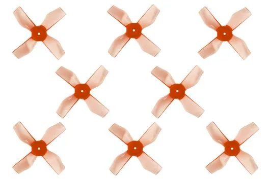Gemfan 4Blatt Propeller 1,2 Zoll 1220 / 1,2x2x3 31mm 1mm Welle je 4xCW und 4 xCCW in rot transparent