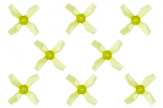 Gemfan 4 Blatt Propeller 1,2 Zoll 1220 / 1,2x2x3 31mm 1mm Welle je 4x CW und 4 x CCW in gelb transparent