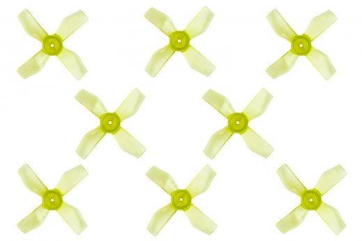 Gemfan 4Blatt Propeller in gelb transparent 1,2 Zoll 1220 / 1,2x2x3 31mm 1mm Welle 4xCW und 4xCCW