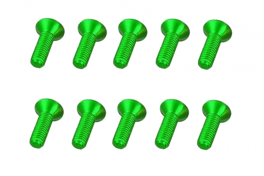 M3 Senkkopfschraube M3x10mm aus Aluminium in grün eloxiert 10Stück