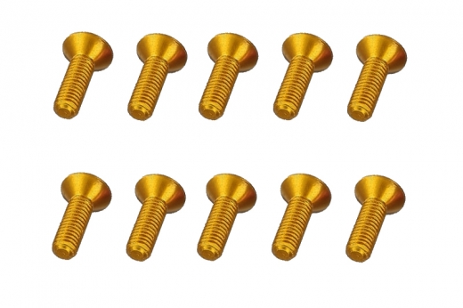 M3 Senkkopfschraube M3x10mm aus Aluminium in gelb/gold eloxiert 10Stück