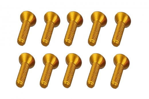 M3 Senkkopfschraube M3x14mm aus Aluminium in gelb/gold eloxiert 10Stück