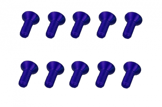M3 Senkkopfschraube M3x6mm aus Aluminium in blau eloxiert 10Stück