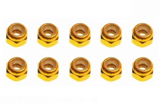 M3 Stoppmutter aus Aluminium in gelb eloxiert CW 10Stück