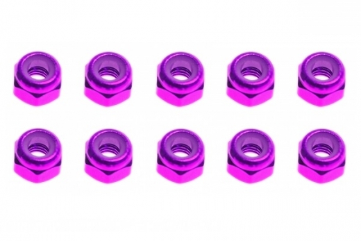 M3 Stoppmutter aus Aluminium in violett eloxiert CW 10Stück