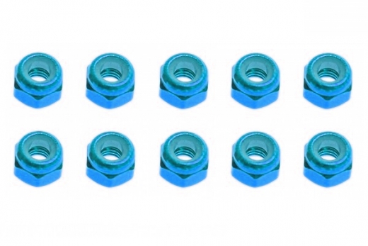 M3 Stoppmutter aus Aluminium in hell blau eloxiert CW 10Stück