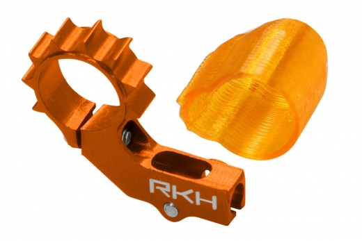 Rakonheli 6mm Heckmotorhalterung Aluminium in orange für 2mm Heckrohr für Blade mSRX/S, mCPX/V2/S, Nano CPX/CPS/S2/S3