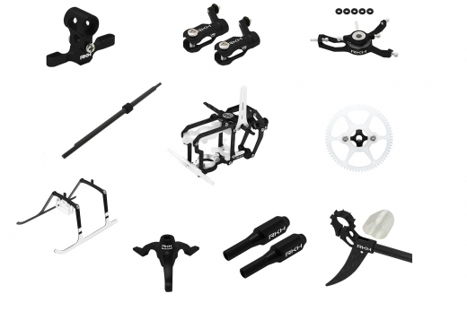 Rakonheli Tuning Set aus CNC Aluminium in schwarz für Blade Nano S2, Nano S3