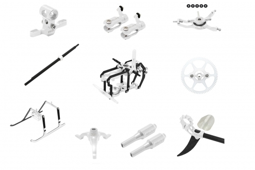 Rakonheli Tuning Set aus CNC Aluminium in silber für Blade Nano S2, Nano S3