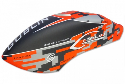 Kabinenhaube im rotem Havok Design für Goblin Thunder 700 Sport