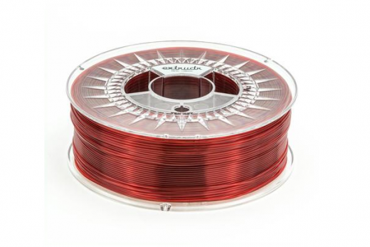 Extrudr Filament PETG (Polyethylenterephthalat glykolmodifiziert) in transparent rot Ø 1,75mm 1,1Kilo