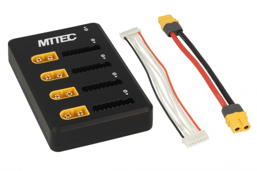 MTTEC ParaBoard PB-4P8S XT60 und XH mit SMD Hauptsicherungen und Anschlusskabel XT60 auf XT60 für ISDT Ladegeräte und Baugleiche