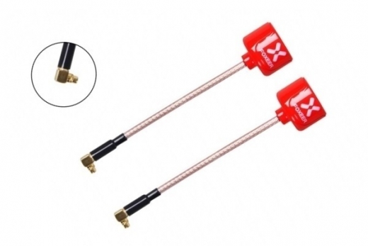 Foxeer Lollipop 3 FPV Antennen Set AXII RHCP MMCX mit 90° Winkel in rot 2Stück