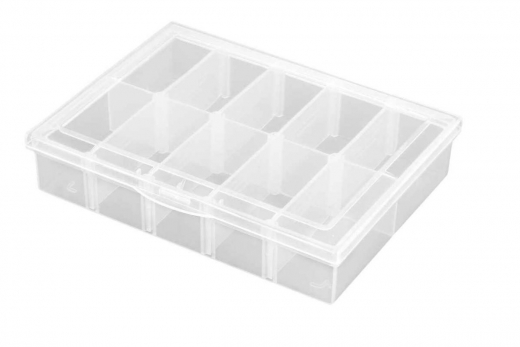 Sortimentkasten mit 10 variablen Fächern 134x100x29mm