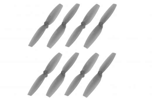 Gemfan Micro Propeller 65MM mit 1,5mm Welle aus Poly Carbonate in grau transparent je 4xCW und 4xCCW