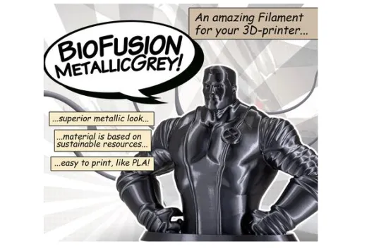 Extrudr Filament BioFusion metallische Optik in metallic grey Ø 1,75mm 0,8Kilo