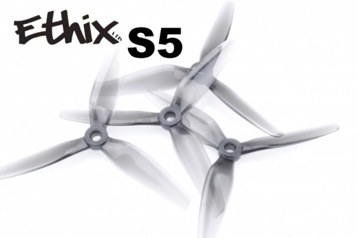 HQ Dreiblatt Propeller Ethix S5 in grau transparent aus Poly Carbonate 5x4x3 je 2CW+2CCW