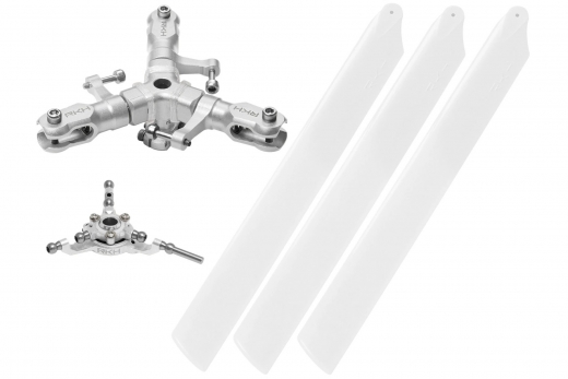 Rakonheli 3 Blattrotorkopf Set aus Aluminium in silber für Blade 150S