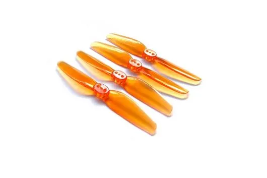 HQ Durable Propeller T3x2 mit 1,9/1,4/1,9mm Welle aus Poly Carbonate in orange transparent je 2xCW und 2xCCW