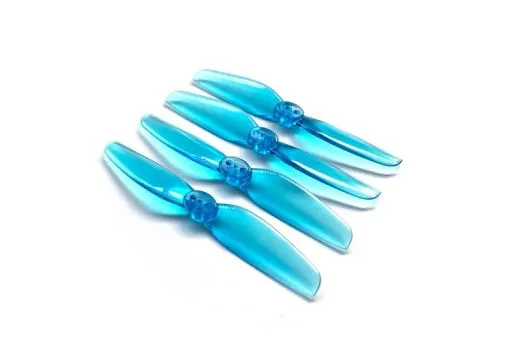 HQ Durable Propeller T3x2 mit 1,9/1,4/1,9mm Welle aus Poly Carbonate in blau transparent je 2xCW und 2xCCW