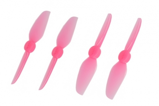 HQ Durable Propeller T3x3 mit 1.9/1.4/1.9mm Welle aus Poly Carbonate in pink transparent je 2xCW+ 2xCCW