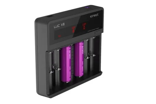 Efest LUC V6 Ladegerät mit Netzteil und mit Autoadapter für Zigarettenanzünder