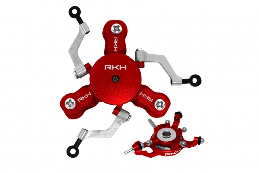 Rakonheli 3 Blatt Rotorkopf Set aus Alu in rot für Blade mCPX BL2