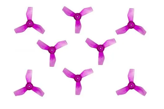 Gemfan 3Blatt Propeller in violett transparent 1,2 Zoll 1219 / 1,2x1,9x3 31mm 0,8mm Welle je 4xCW und 4xCCW
