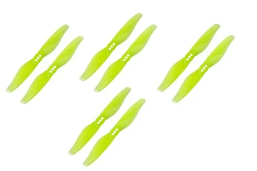 Gemfan 2Blatt Propeller Hurricane in gelb transparent 3018 3,0x1,8 2mm Welle je 4xCW und 4xCCW