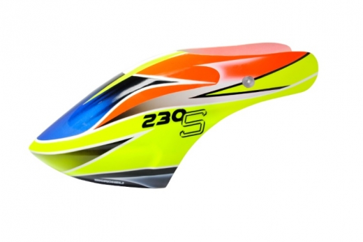 Microheli Fiberglas Haube Speed Racimg im blau gelbem  Design für den Blade 230 S und 230S V2