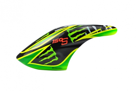 Microheli Fiberglas Haube Green Monster im schwarz grünem Design für Blade 150S