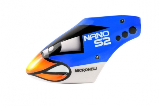 Microheli Fiberglas Haube Blue Angry Bird im blauem Design für den Blade Nano S2 / Nano S3