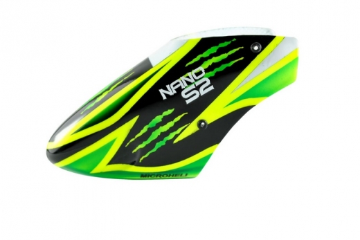 Microheli Fiberglas Haube Green Scratch im schwarz grünem Design für Blade Nano S2 und Nano S3