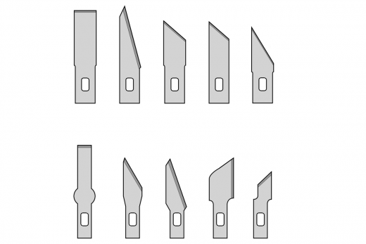 Ersatzklingen für Designermesser 10 Stück