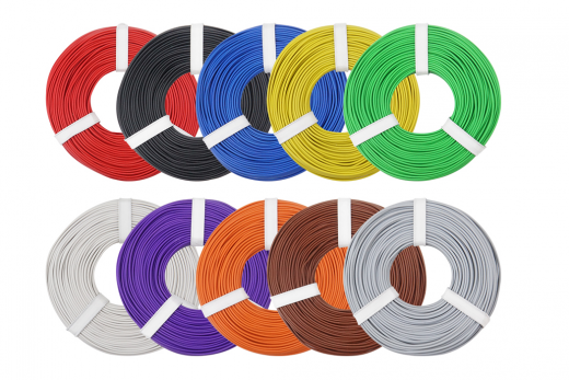 Kupferschalt Kabel SET 0,25mm² 10m in 10 Farben