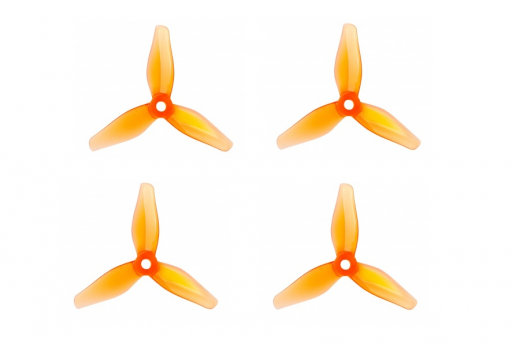 T-Motor Dreiblatt Propeller T3140 aus Poly Carbonat in orange transparent 3,1x4x3 2cw und 2ccw
