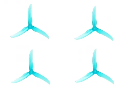 T-Motor Dreiblatt Propeller POPO T5143 aus Poly Carbonat in blau transparent 5,1x4,3x3 2xCW und 2xCCW