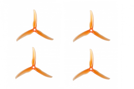 T-Motor Dreiblatt Propeller POPO T5143S aus Poly Carbonat in orange transparent 5,1x4,3x3 2xCW und 2xCCW